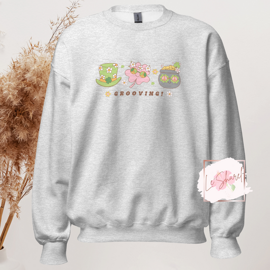 Grooving Hat, Pink Clover & Gold Pot - Unisex Sweatshirt