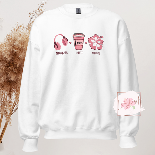 Audio Book, Coffee & Nature - Unisex Sweatshirt